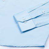 Jexari Sky Blue Plain Giza Cotton Shirt - John Ellies