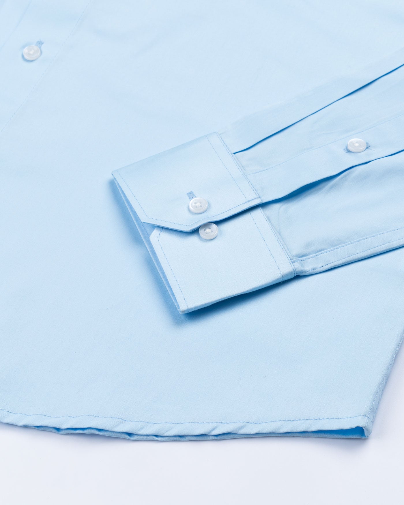 Jexari Sky Blue Plain Giza Cotton Shirt - John Ellies