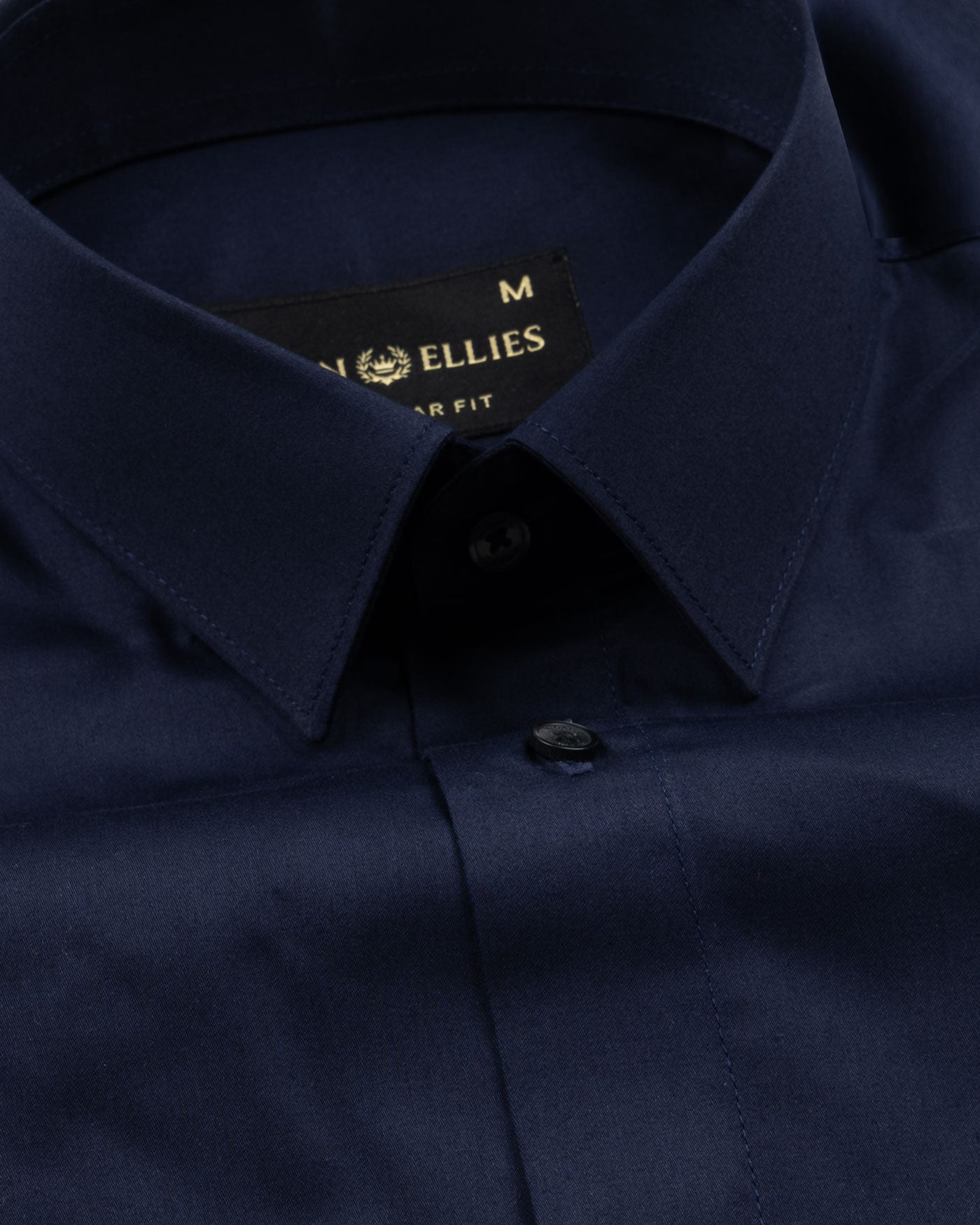 Jexari Navy Blue Plain Giza Cotton Shirt - John Ellies
