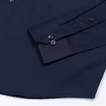 Jexari Navy Blue Plain Giza Cotton Shirt - John Ellies