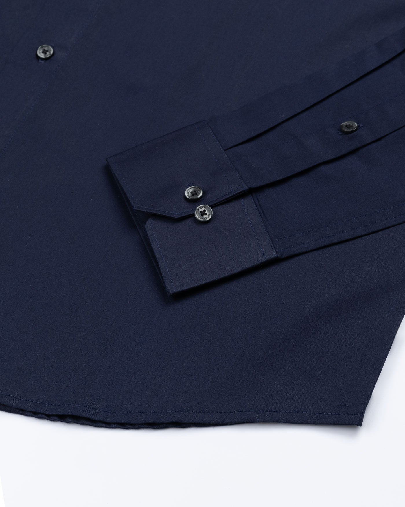 Jexari Navy Blue Plain Giza Cotton Shirt - John Ellies