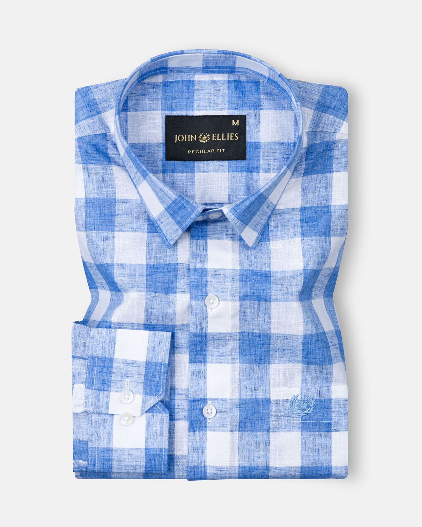 Vintrex Blue Plaid Linen Shirt - John Ellies