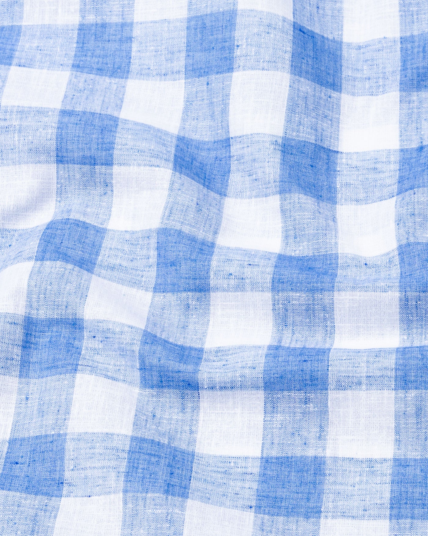 Vintrex Blue Plaid Linen Shirt - John Ellies