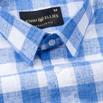Vintrex Blue Plaid Linen Shirt - John Ellies