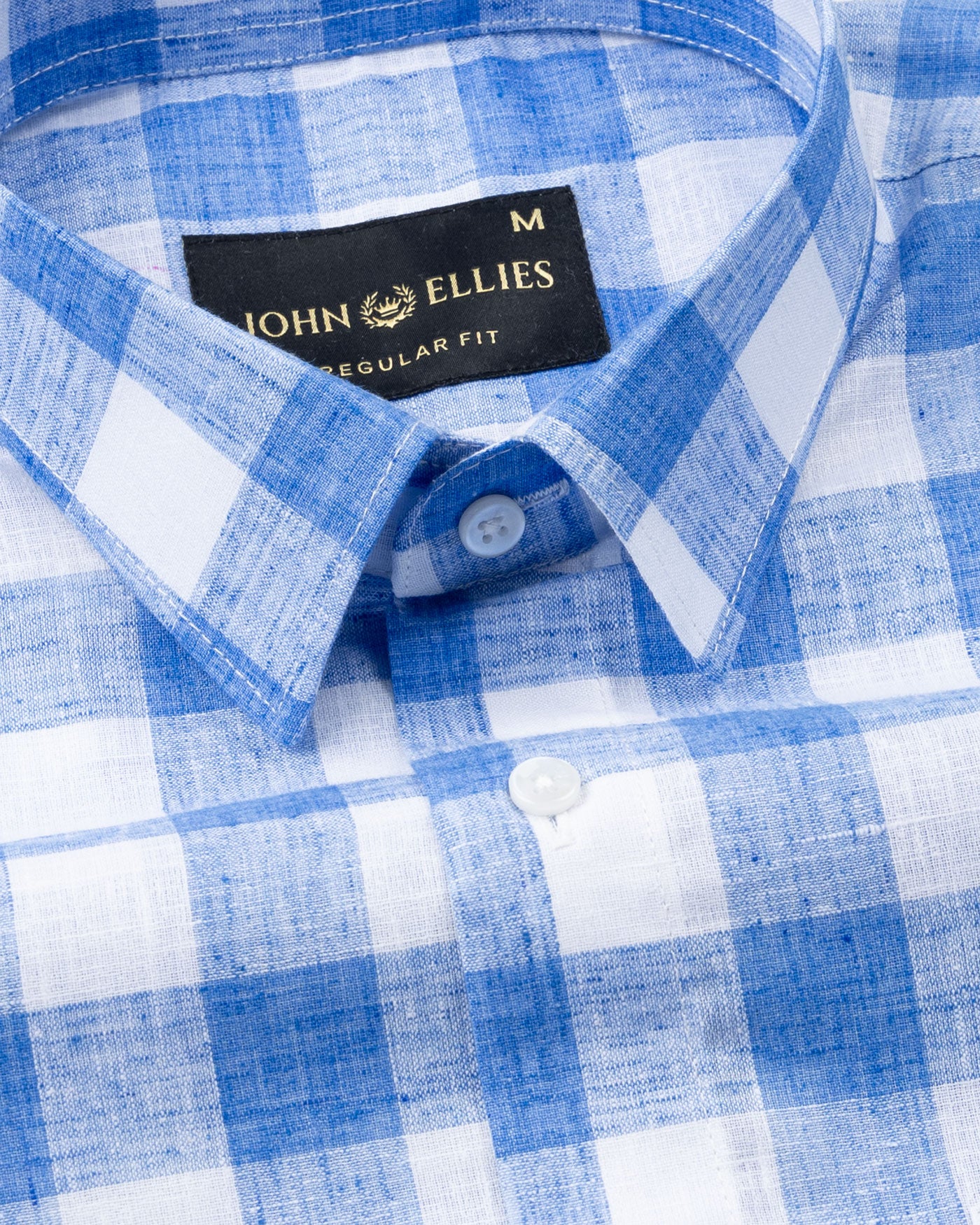Vintrex Blue Plaid Linen Shirt - John Ellies