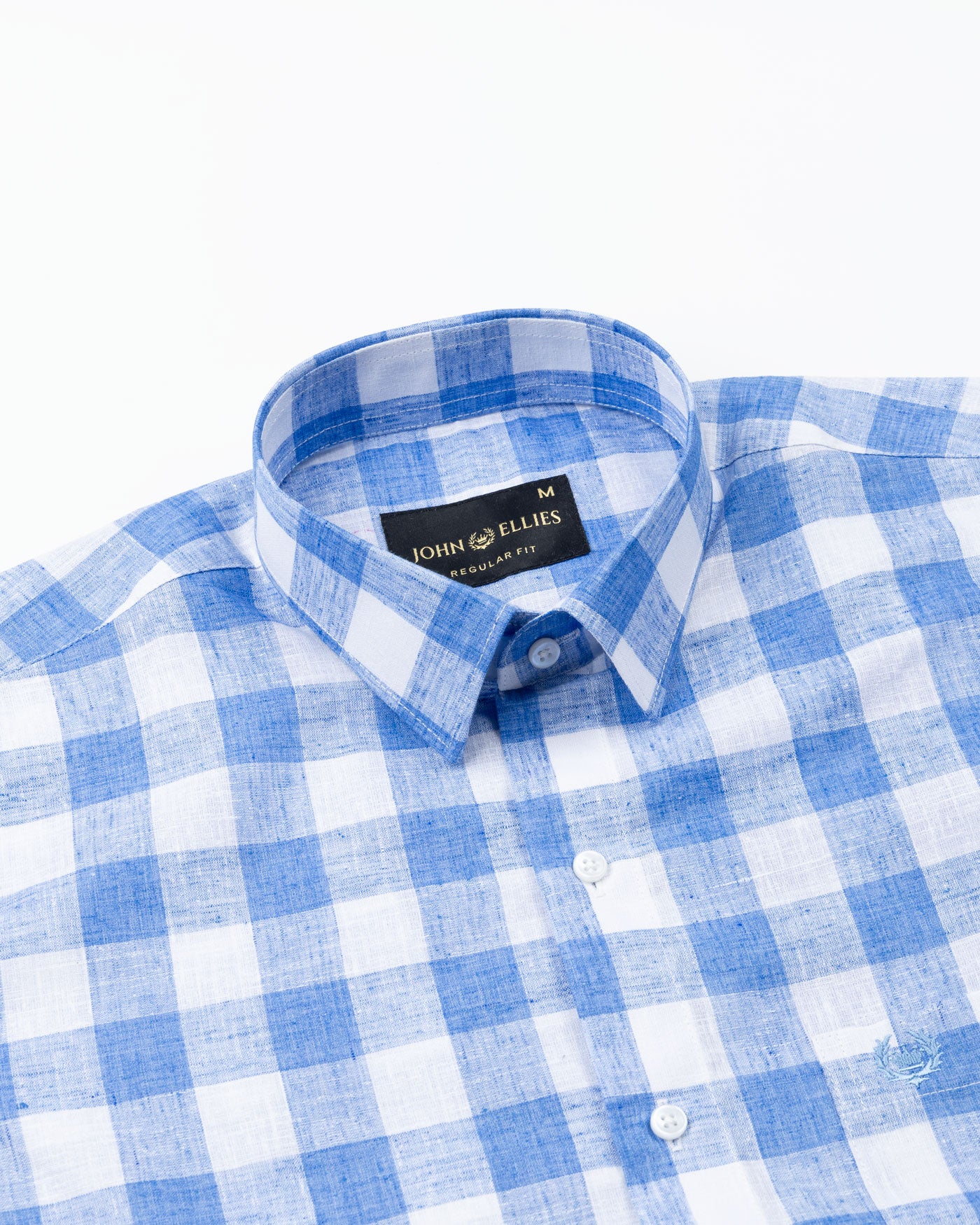Vintrex Blue Plaid Linen Shirt - John Ellies