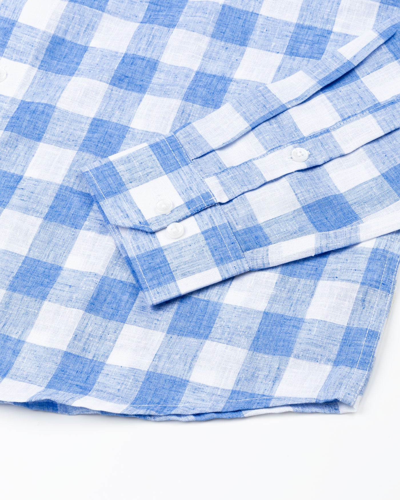 Vintrex Blue Plaid Linen Shirt - John Ellies