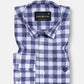 Vintrex Navy Blue Plaid Linen Shirt - John Ellies