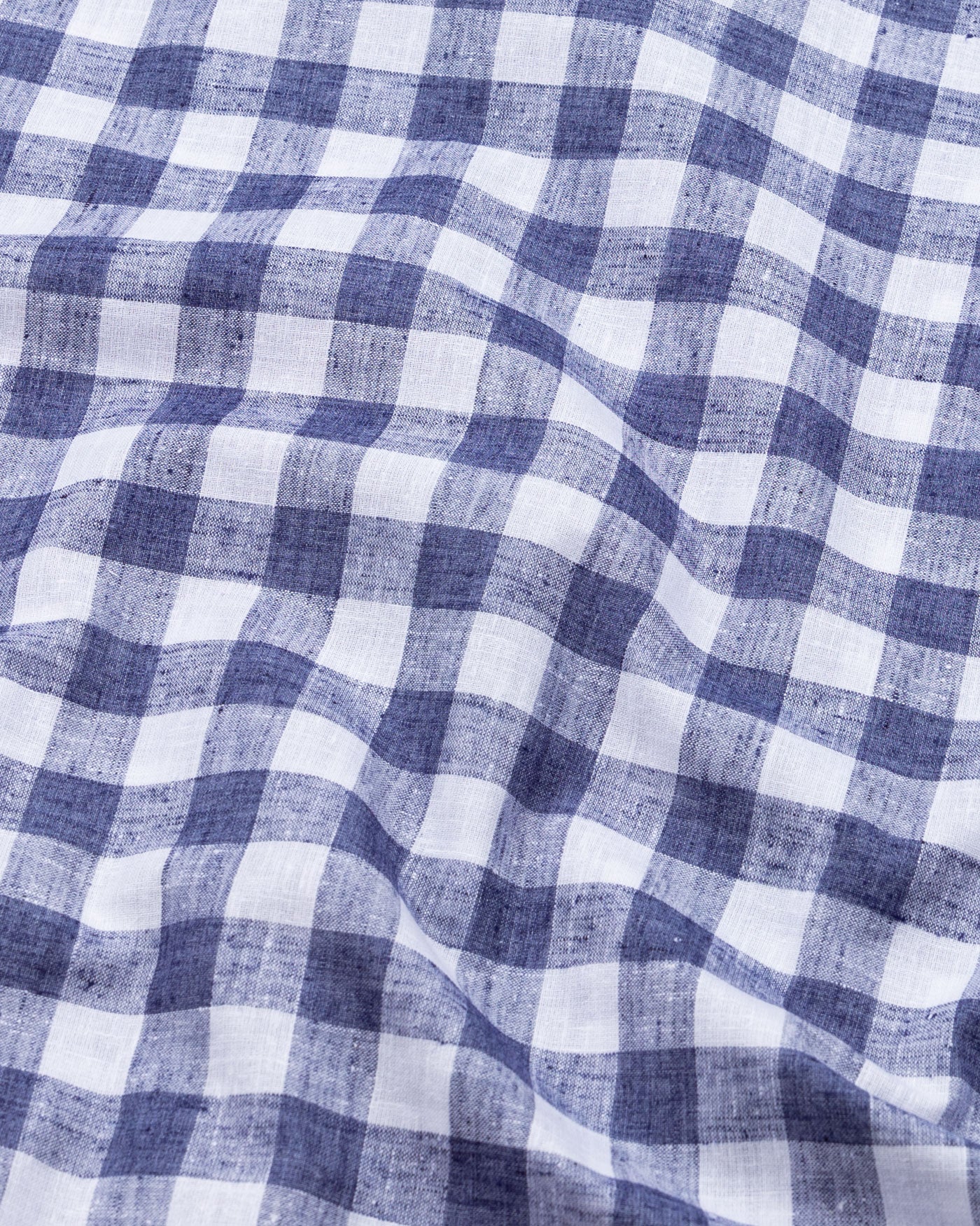 Vintrex Navy Blue Plaid Linen Shirt - John Ellies