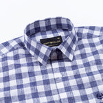 Vintrex Navy Blue Plaid Linen Shirt - John Ellies