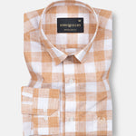 Vintrex Orange Plaid Linen Shirt - John Ellies