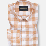 Vintrex Orange Plaid Linen Shirt - John Ellies