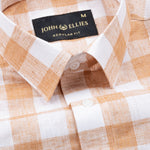 Vintrex Orange Plaid Linen Shirt - John Ellies