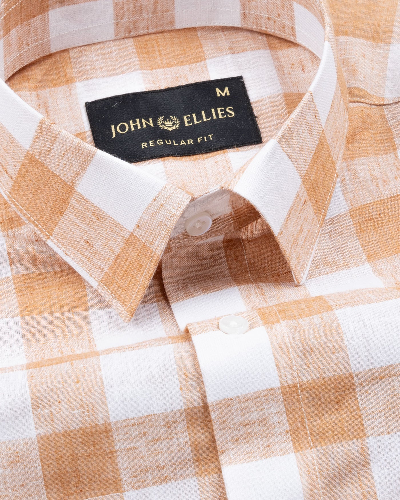 Vintrex Orange Plaid Linen Shirt - John Ellies