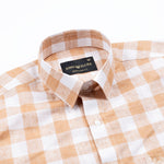Vintrex Orange Plaid Linen Shirt - John Ellies