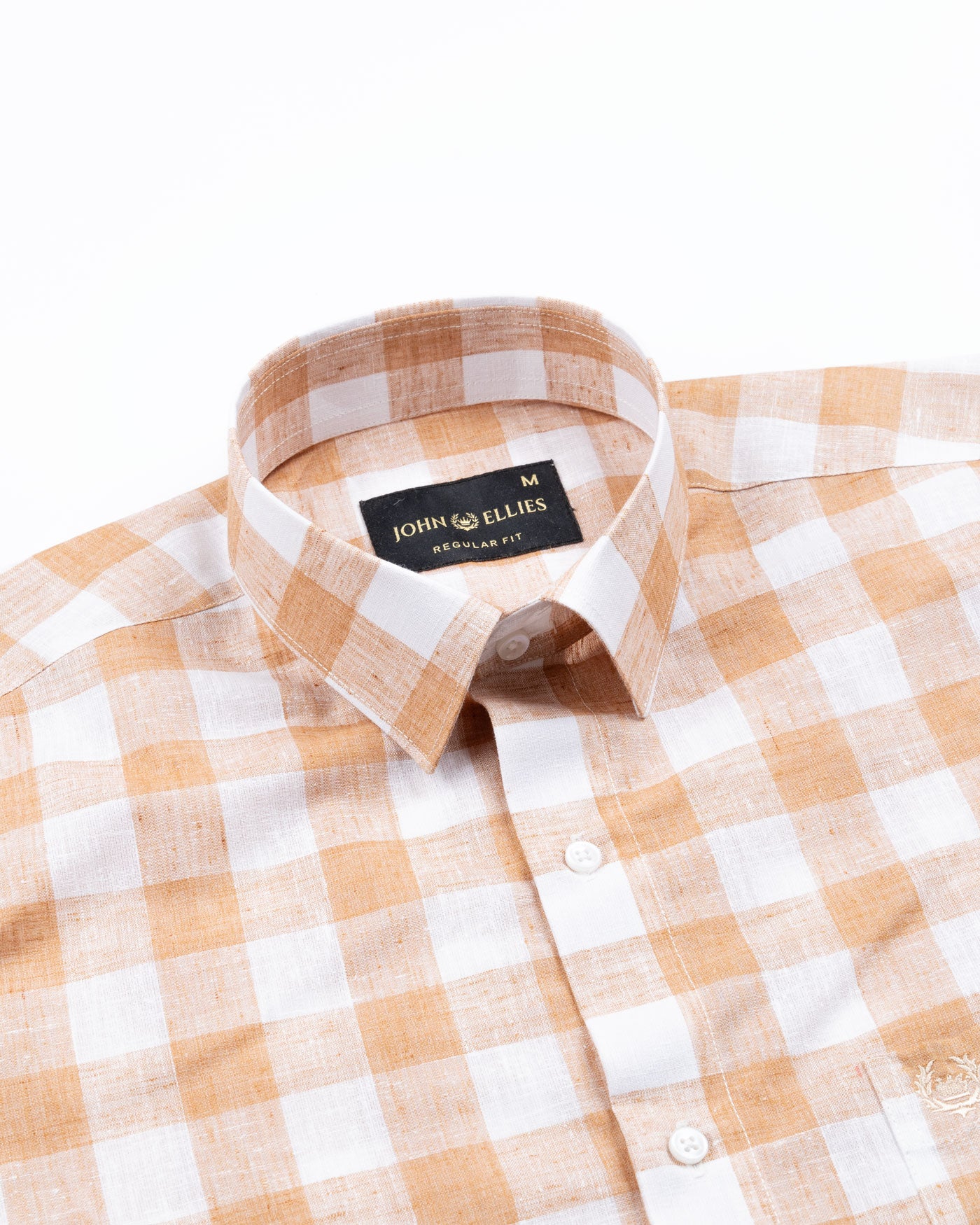 Vintrex Orange Plaid Linen Shirt - John Ellies