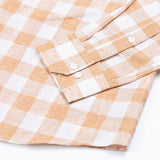Vintrex Orange Plaid Linen Shirt - John Ellies