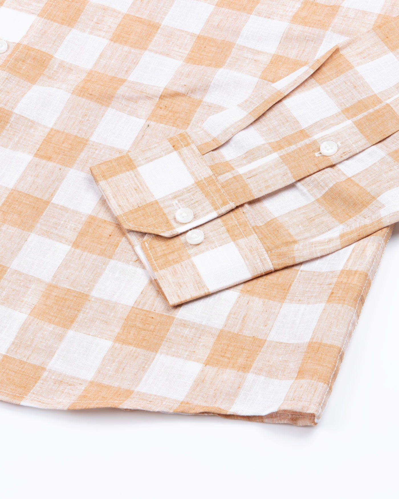 Vintrex Orange Plaid Linen Shirt - John Ellies