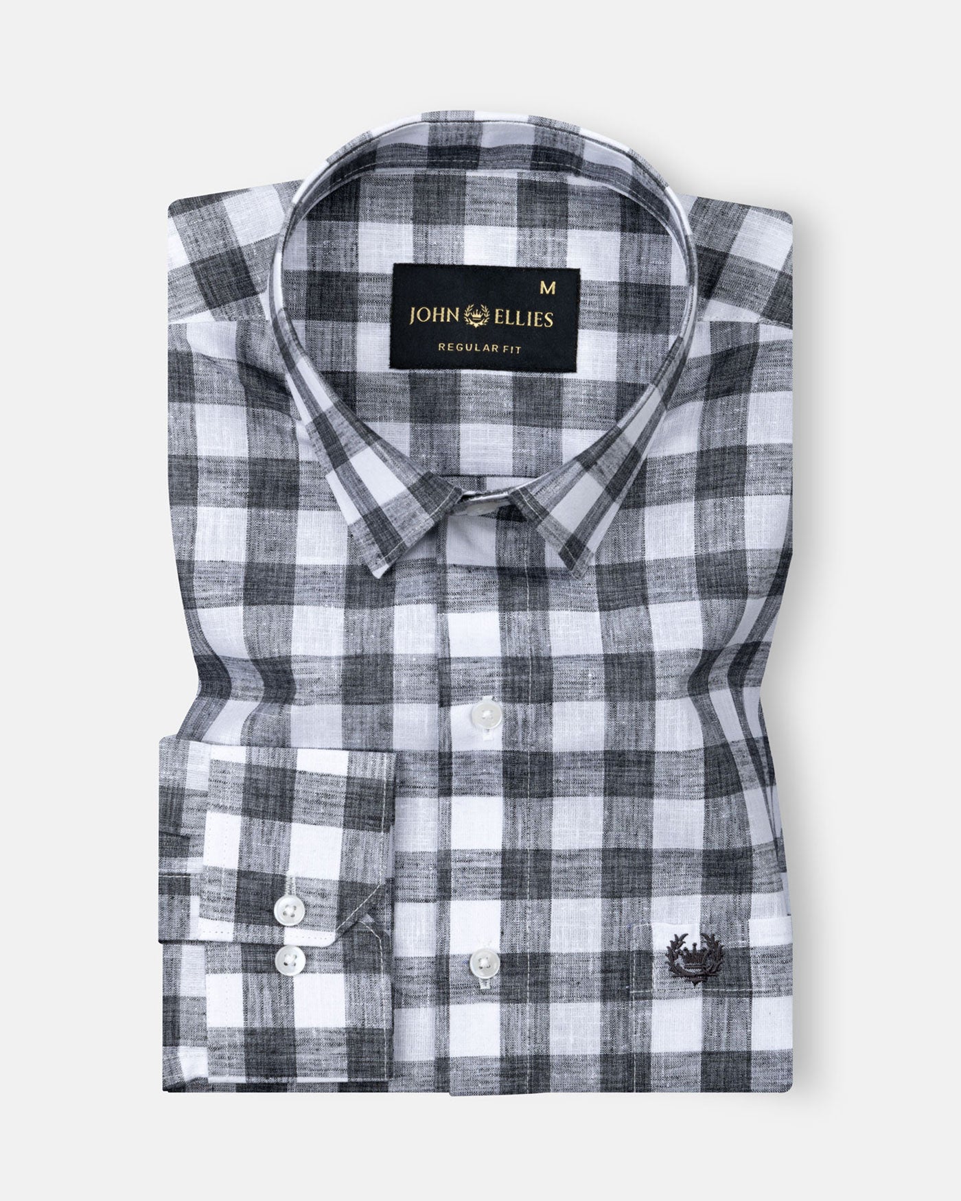 Vintrex Black Plaid Linen Shirt - John Ellies