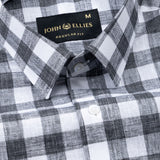 Vintrex Black Plaid Linen Shirt - John Ellies