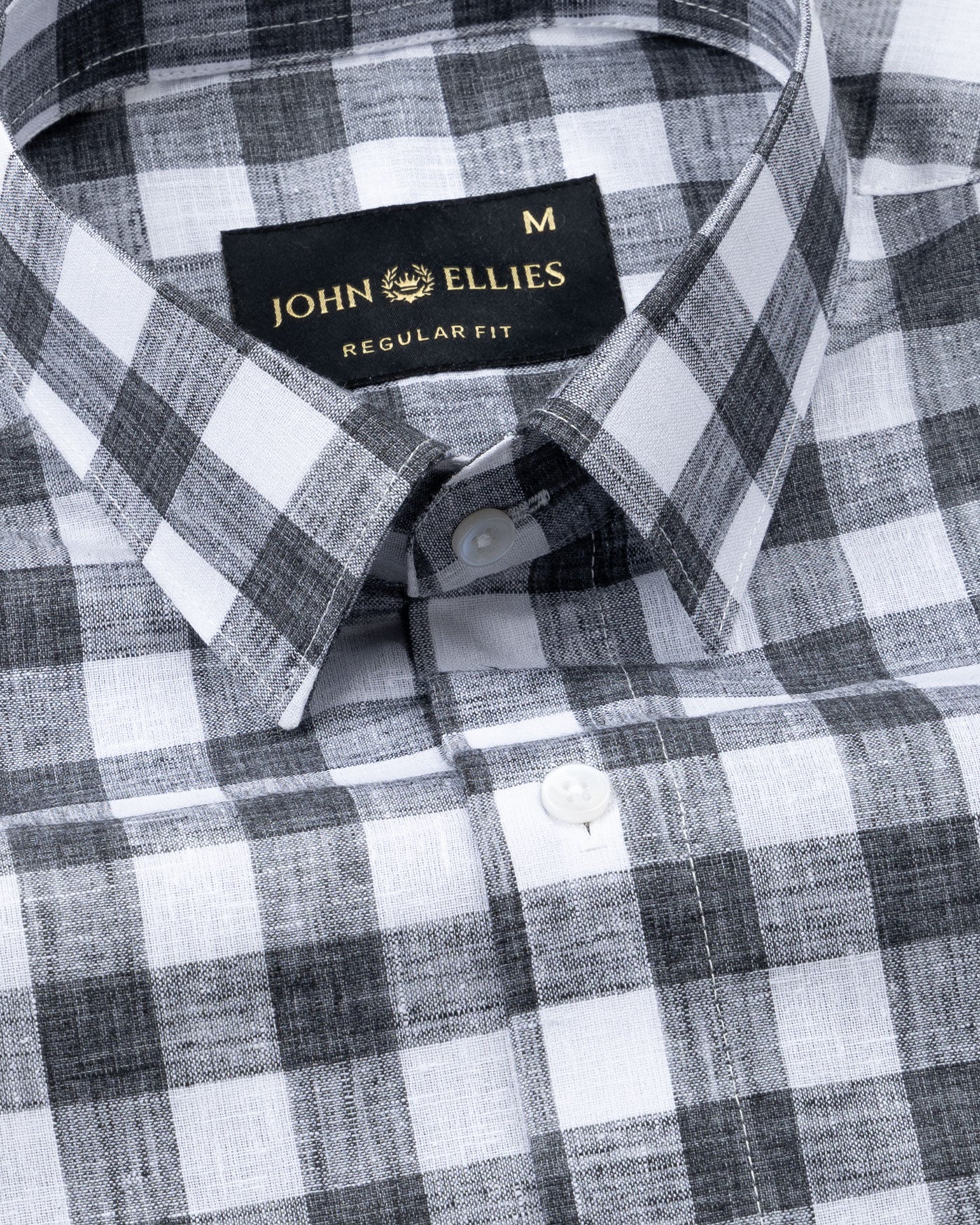 Vintrex Black Plaid Linen Shirt - John Ellies