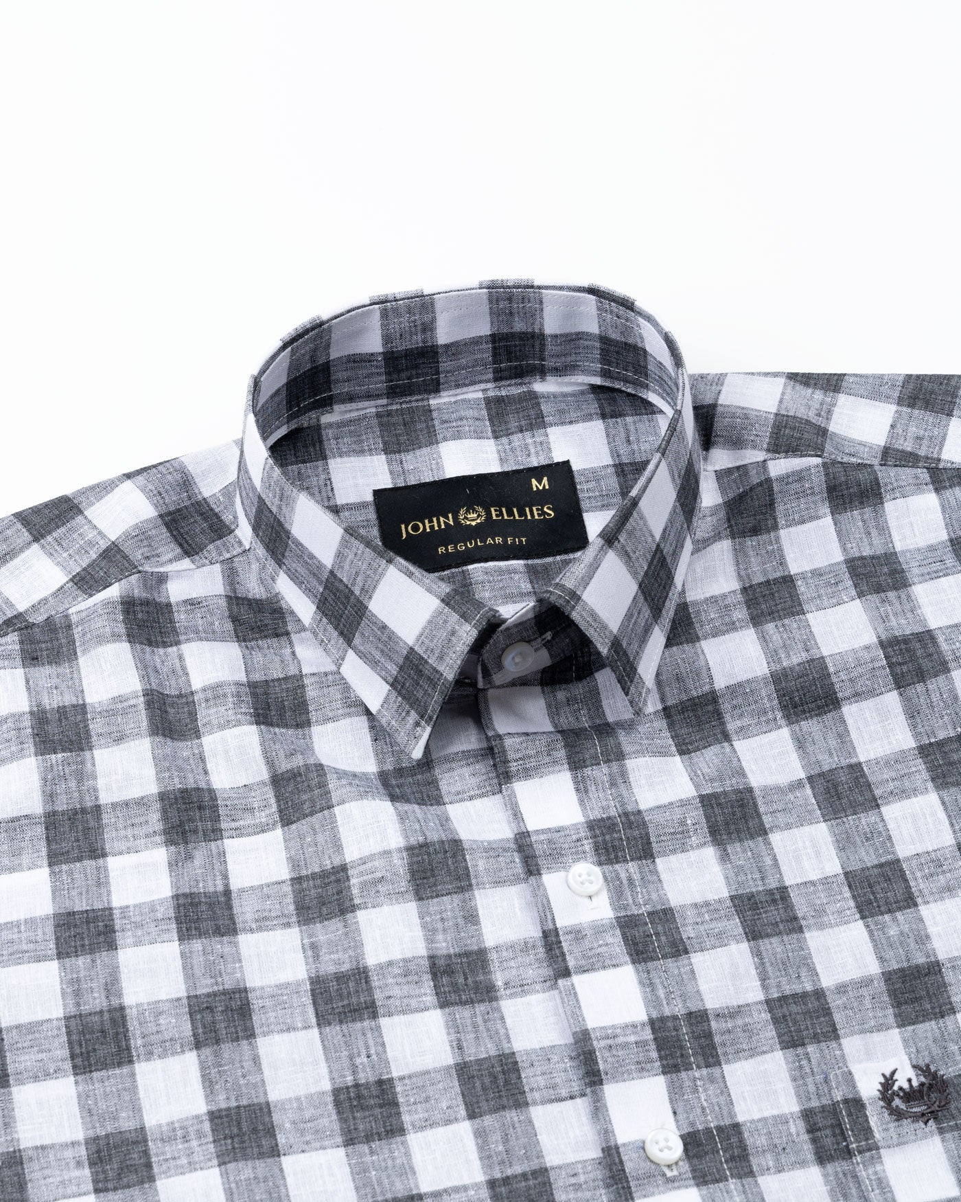 Vintrex Black Plaid Linen Shirt - John Ellies
