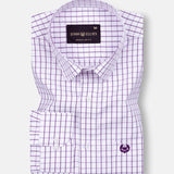 Skairin Purple Checked Cotton Shirt - John Ellies