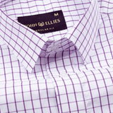 Skairin Purple Checked Cotton Shirt - John Ellies