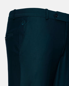 Madls Teal Plain Formal Cotton Pant - John Ellies