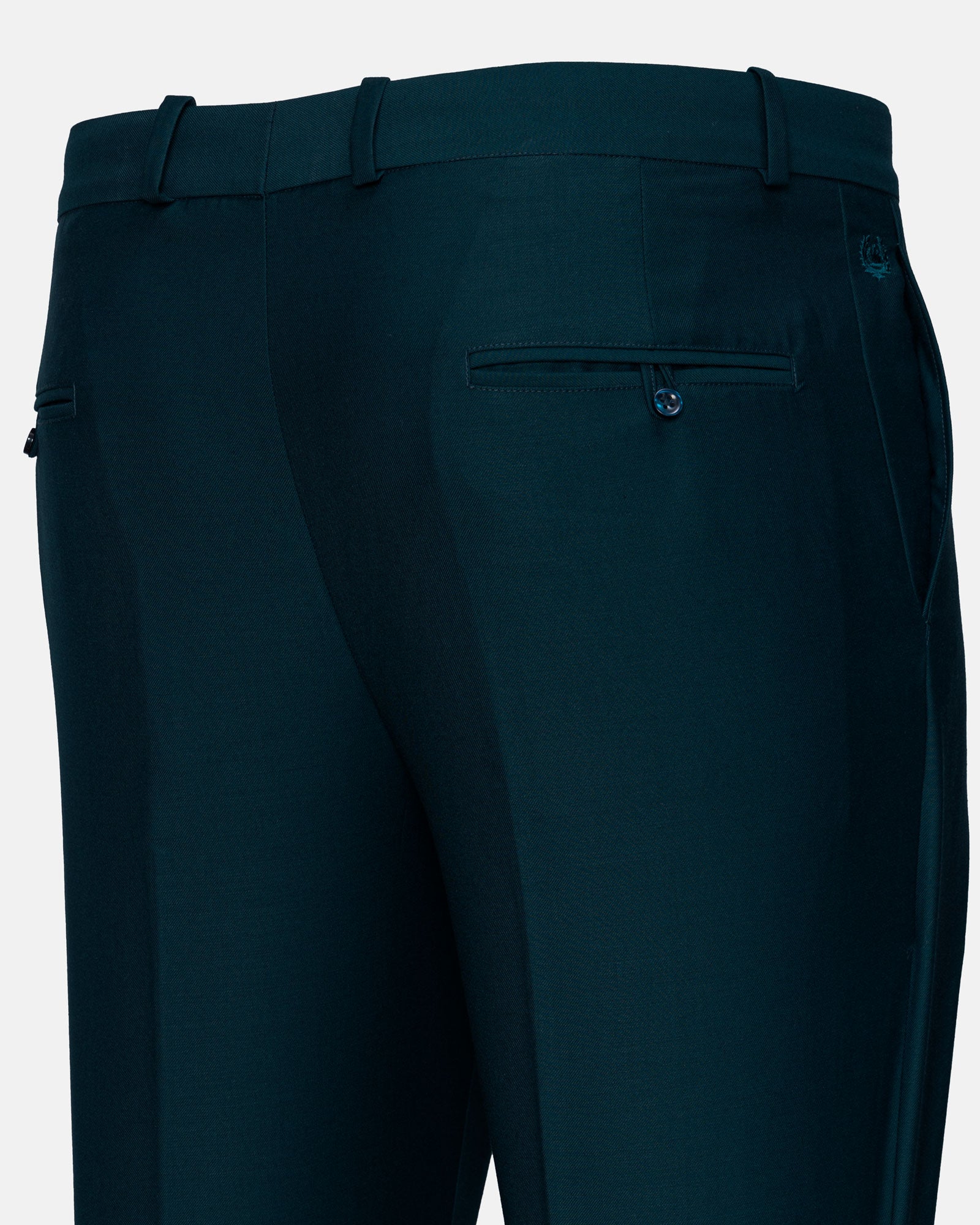 Madls Teal Plain Formal Cotton Pant - John Ellies