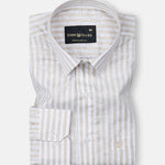 Mistryn White Awning Strips Linen Shirt - John Ellies