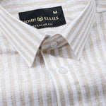 Mistryn White Awning Strips Linen Shirt - John Ellies