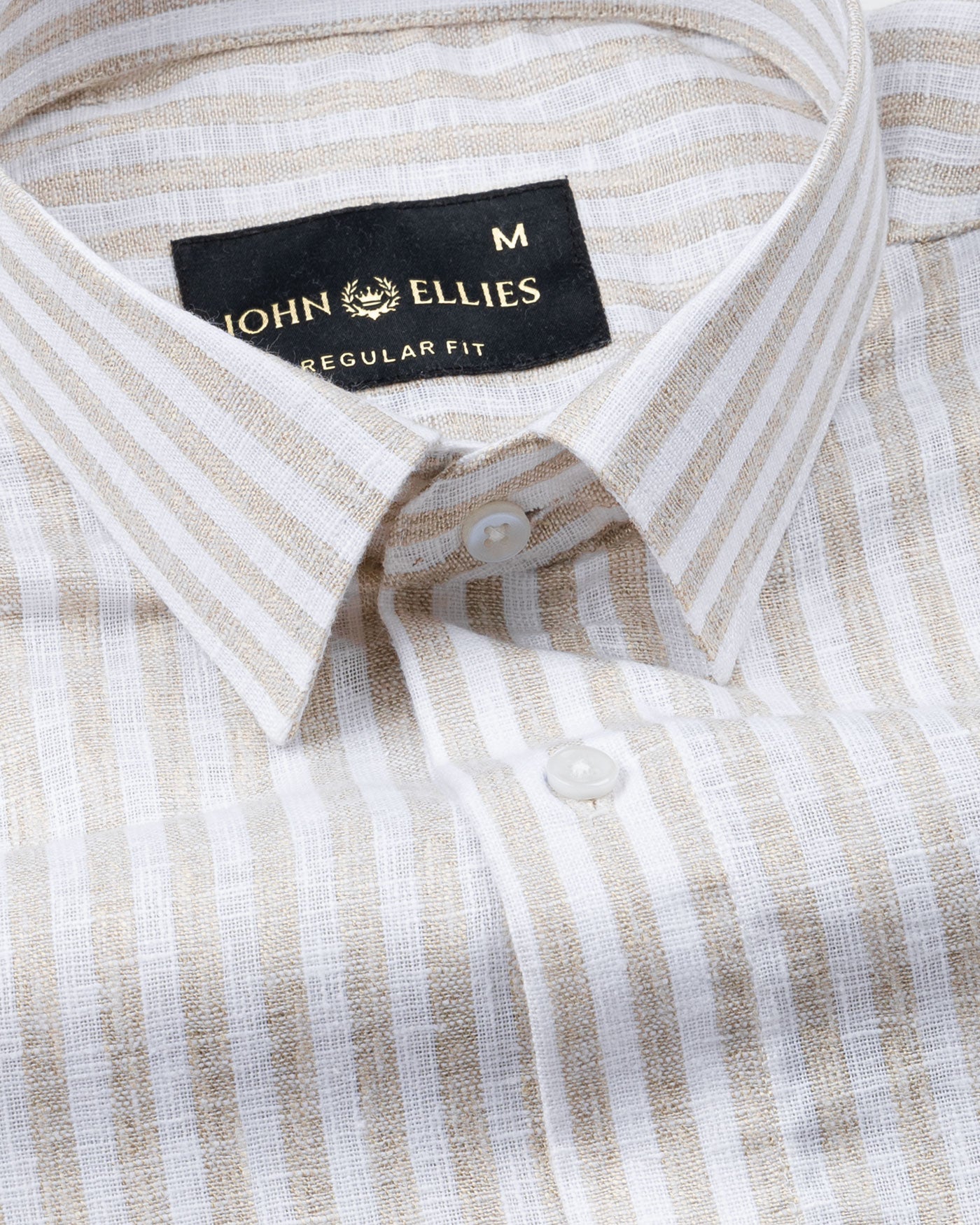 Mistryn White Awning Strips Linen Shirt - John Ellies