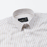 Mistryn White Awning Strips Linen Shirt - John Ellies