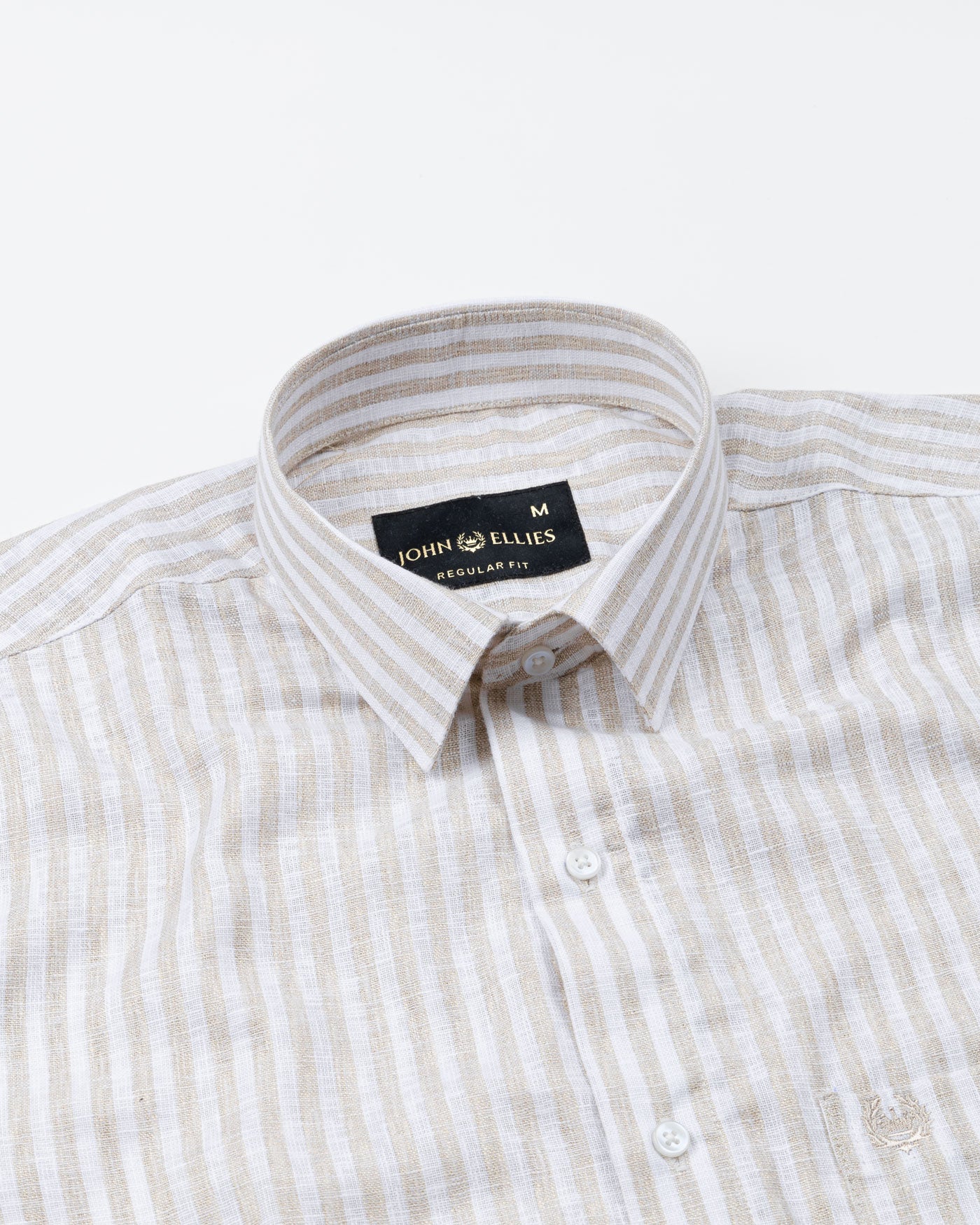 Mistryn White Awning Strips Linen Shirt - John Ellies