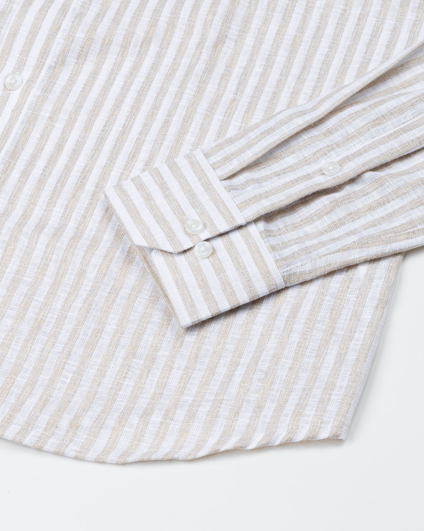 Mistryn White Awning Strips Linen Shirt - John Ellies