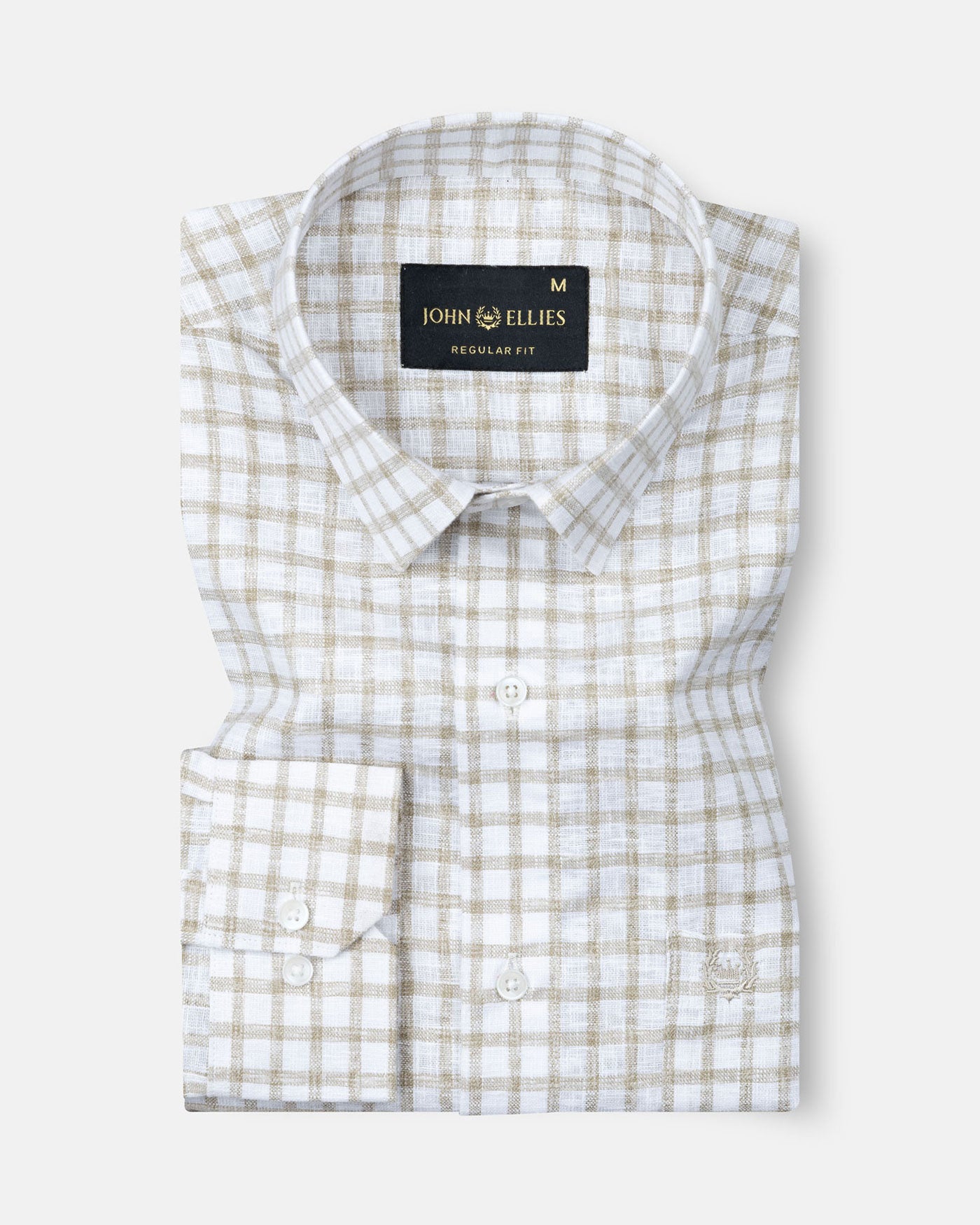 Mistryn White Thicker Checked Linen Shirt - John Ellies
