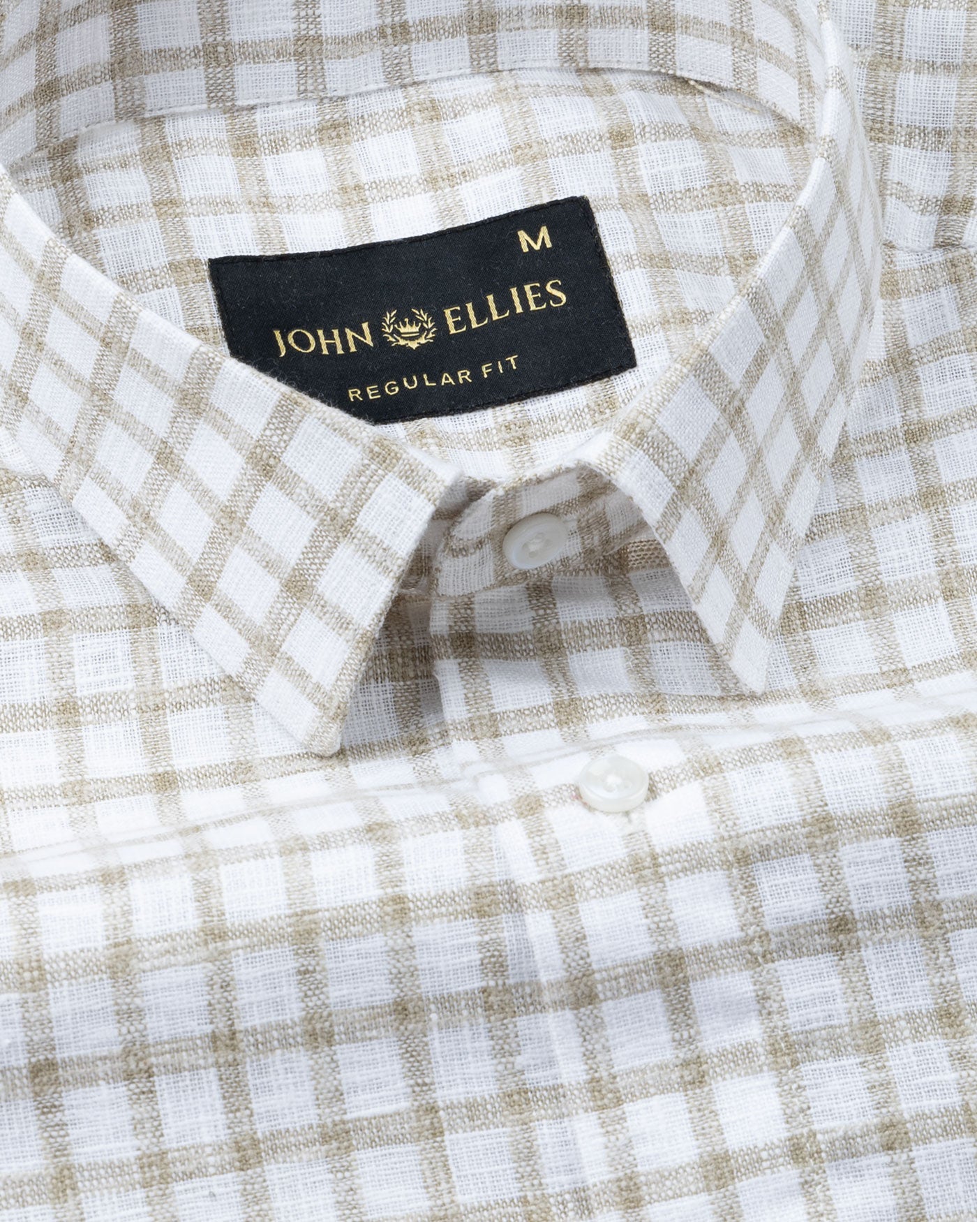 Mistryn White Thicker Checked Linen Shirt - John Ellies