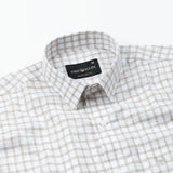 Mistryn White Thicker Checked Linen Shirt - John Ellies