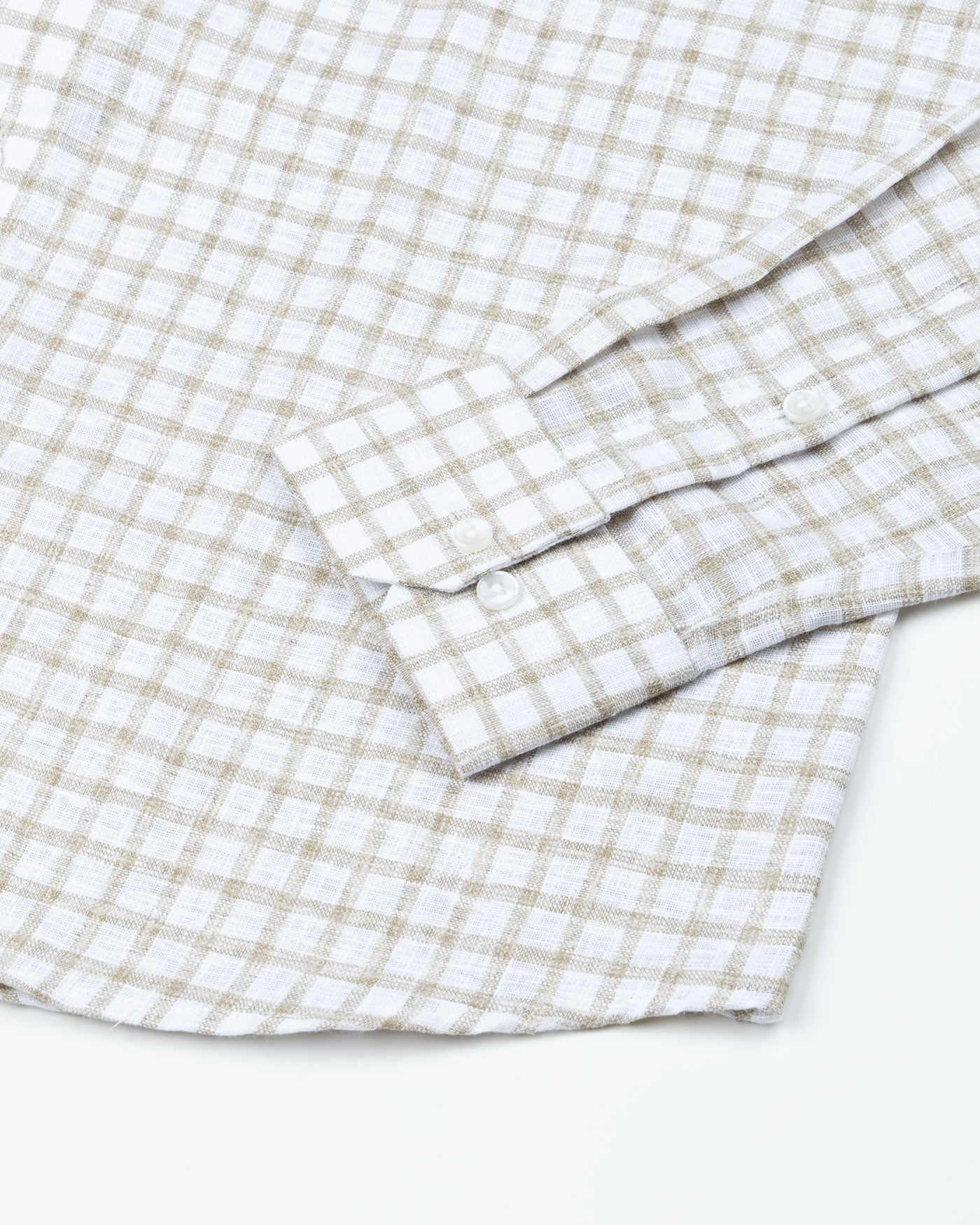 Mistryn White Thicker Checked Linen Shirt - John Ellies