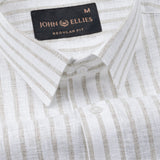 Mistryn White Strips Linen Shirt - John Ellies
