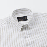 Mistryn White Strips Linen Shirt - John Ellies