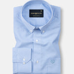 Dersko Sky Blue Gingham Check Button Down Cotton Shirt - John Ellies