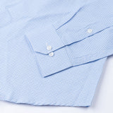 Dersko Sky Blue Gingham Check Button Down Cotton Shirt - John Ellies