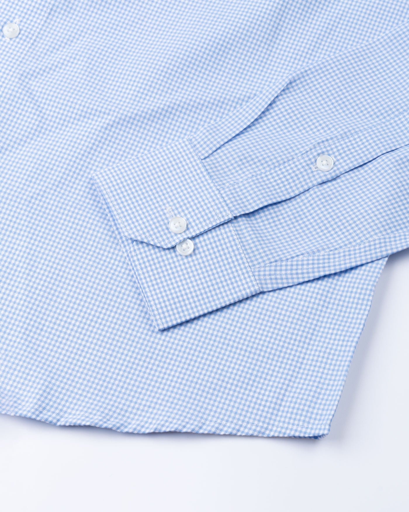 Dersko Sky Blue Gingham Check Button Down Cotton Shirt - John Ellies