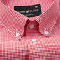 Dersko Red Gingham Check Button Down Cotton Shirt - John Ellies