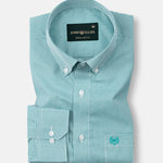 Dersko Green Gingham Check Button Down Cotton Shirt - John Ellies