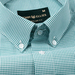 Dersko Green Gingham Check Button Down Cotton Shirt - John Ellies