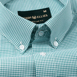 Dersko Green Gingham Check Button Down Cotton Shirt - John Ellies