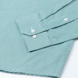 Dersko Green Gingham Check Button Down Cotton Shirt - John Ellies